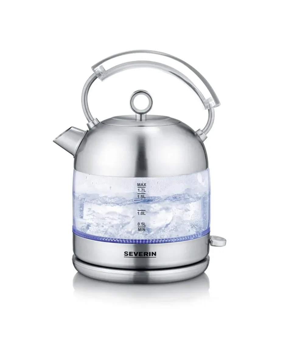 Severin WK 3459 Retro vattenkokare 1,7 L, Rostfritt stål