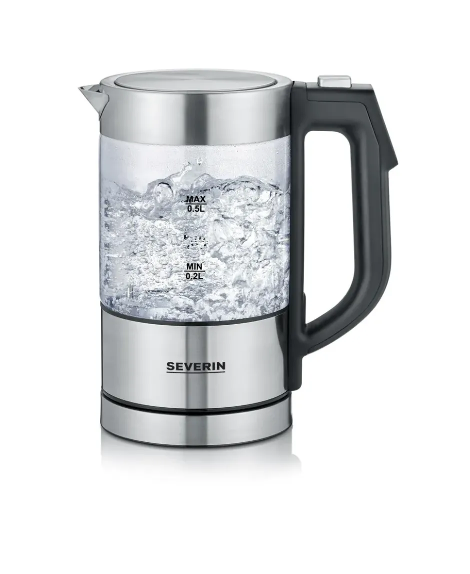 Severin WK 3458 vattenkokare med temperaturinställning 0,5 L, Rostfritt stål