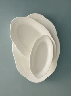 Silhouette oval djup tallrik S 10x18,5 cm 2-pack, White
