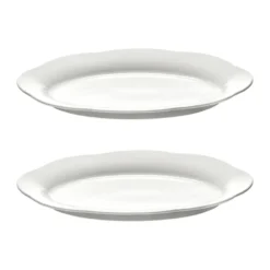 Silhouette oval djup tallrik L 21x30 cm 2-pack, White