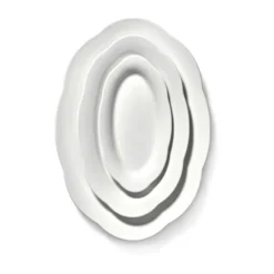 Silhouette oval djup tallrik L 21x30 cm 2-pack, White