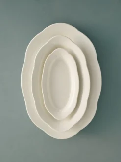 Silhouette oval djup tallrik M 15x24,5 cm 2-pack, White