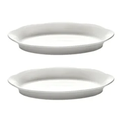 Silhouette oval djup tallrik M 15x24,5 cm 2-pack, White