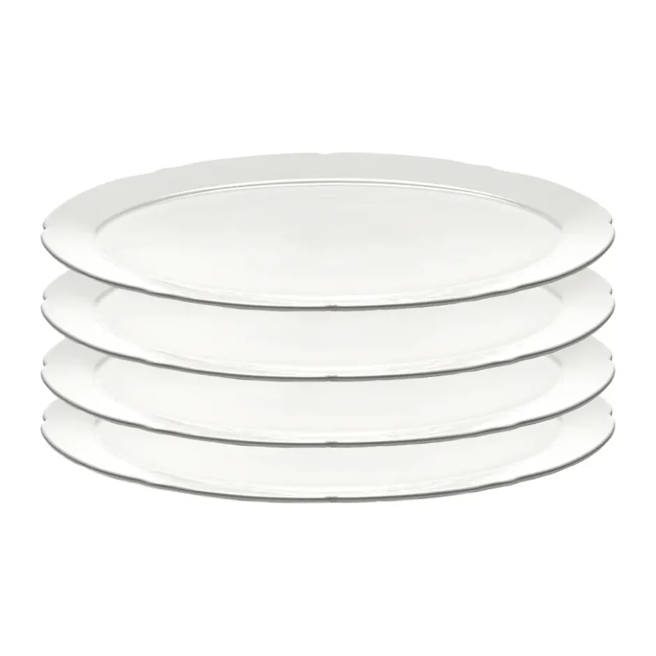 Silhouette oval tallrik L 21x30 cm 4-pack, White