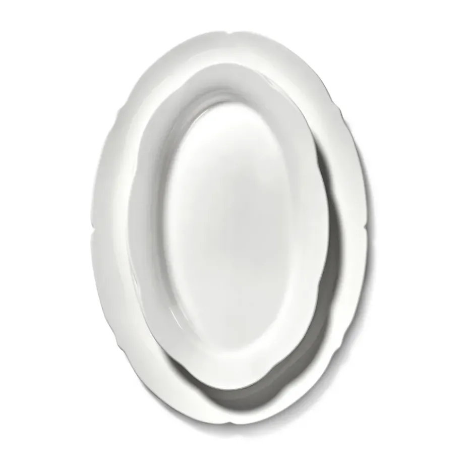 Silhouette oval tallrik L 21x30 cm 4-pack, White