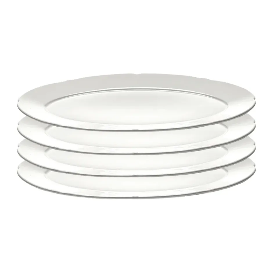 Silhouette oval tallrik M 15x24,5 cm 4-pack, White
