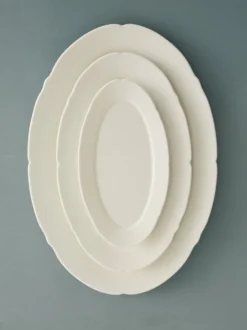 Silhouette oval tallrik M 15x24,5 cm 4-pack, White