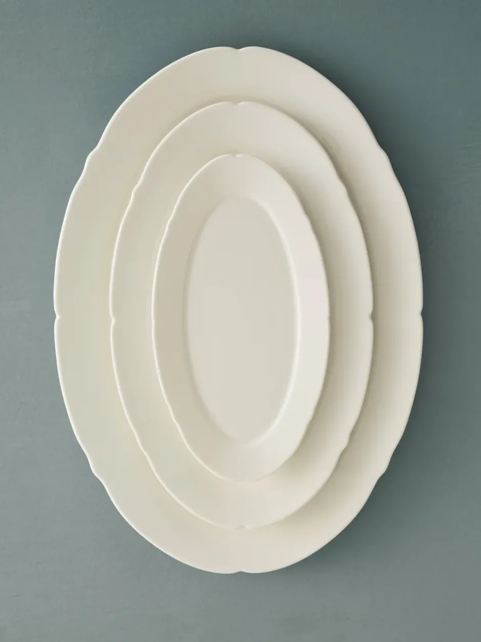 Silhouette oval tallrik M 15x24,5 cm 4-pack, White
