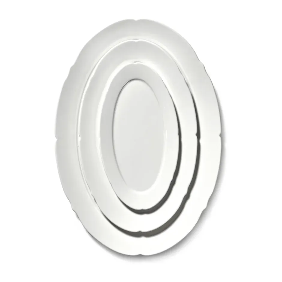 Silhouette oval tallrik M 15x24,5 cm 4-pack, White