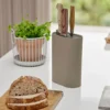 Singles knivblock 24 cm, Taupe