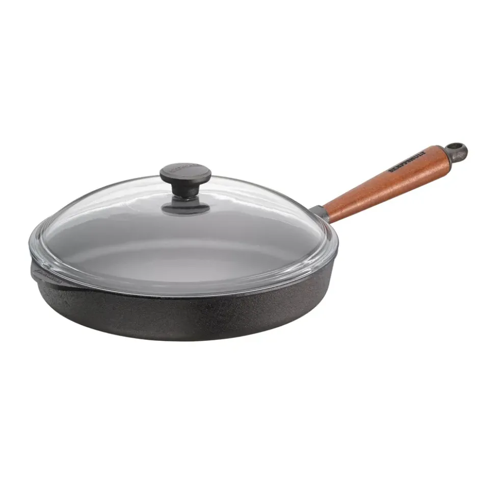 Skeppshult traktörpanna med trähandtag & glaslock, 28 cm