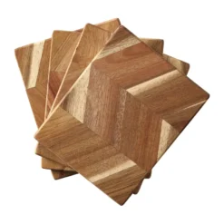 Skärbräda fiskbensmönster 12x15 cm 4-pack, Akaciaträ
