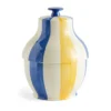 Sobremesa stripe kakburk Ø19 cm, Blue-yellow