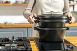 Staub Gryt & kastrullset stapelbara 5 delar, Svart