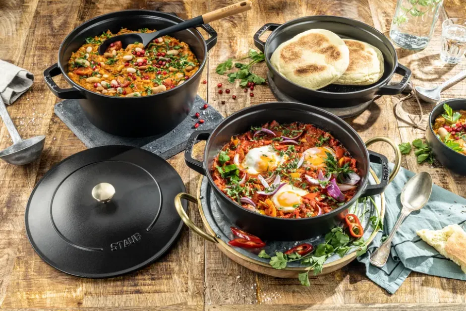 Staub Gryt & kastrullset stapelbara 5 delar, Svart