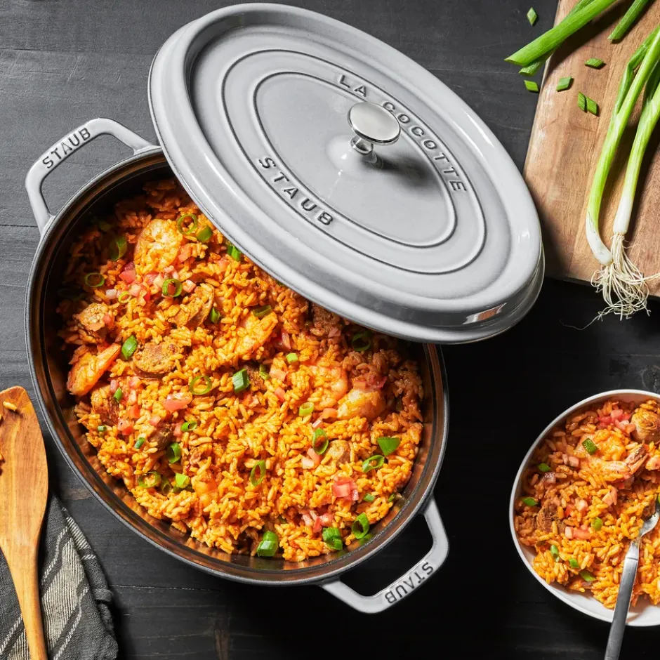 Staub La Cocotte oval gryta gjutjärn 5,5 L, Grafitgrå