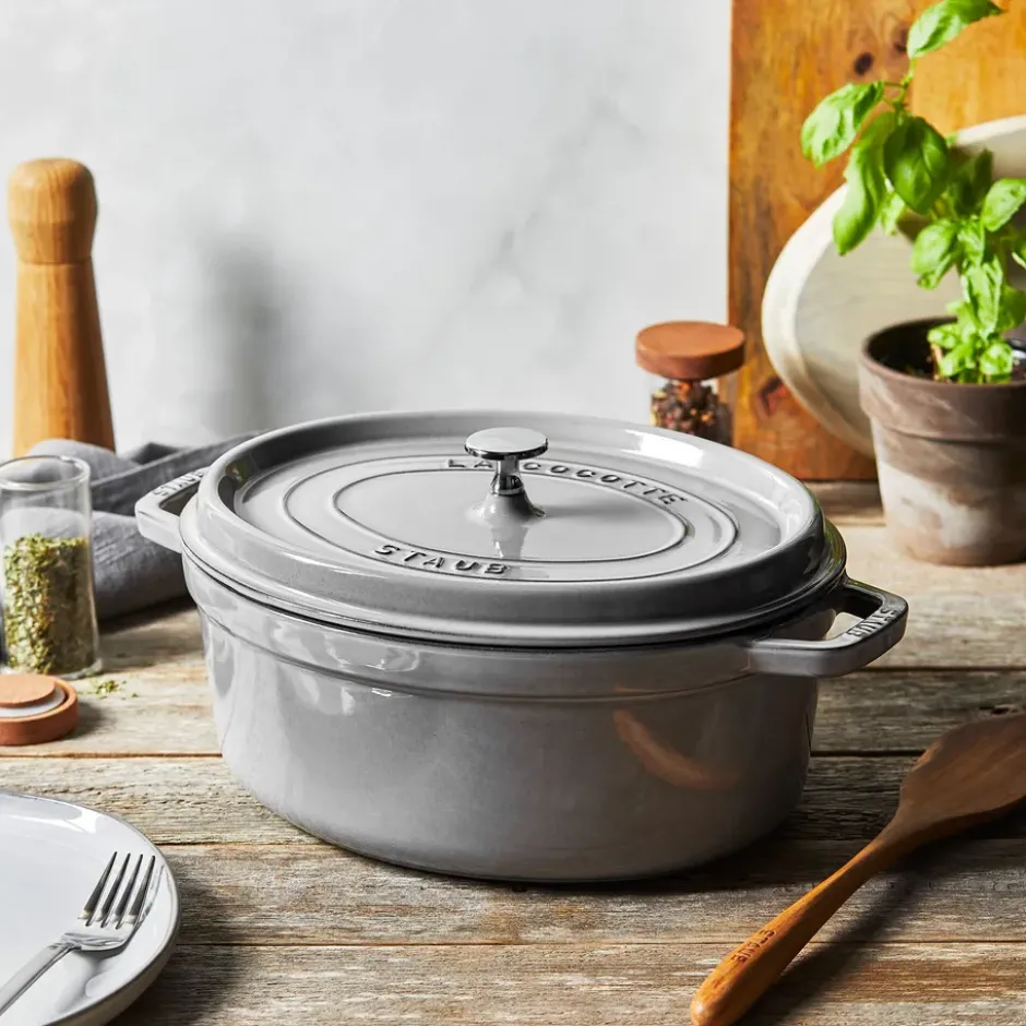 Staub La Cocotte oval gryta gjutjärn 2,35 L, Grafitgrå