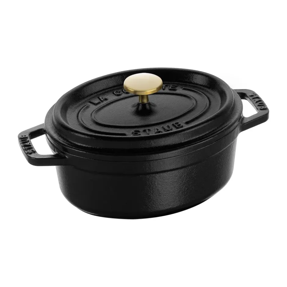 Staub La Cocotte oval gryta gjutjärn 0,6 L, Svart