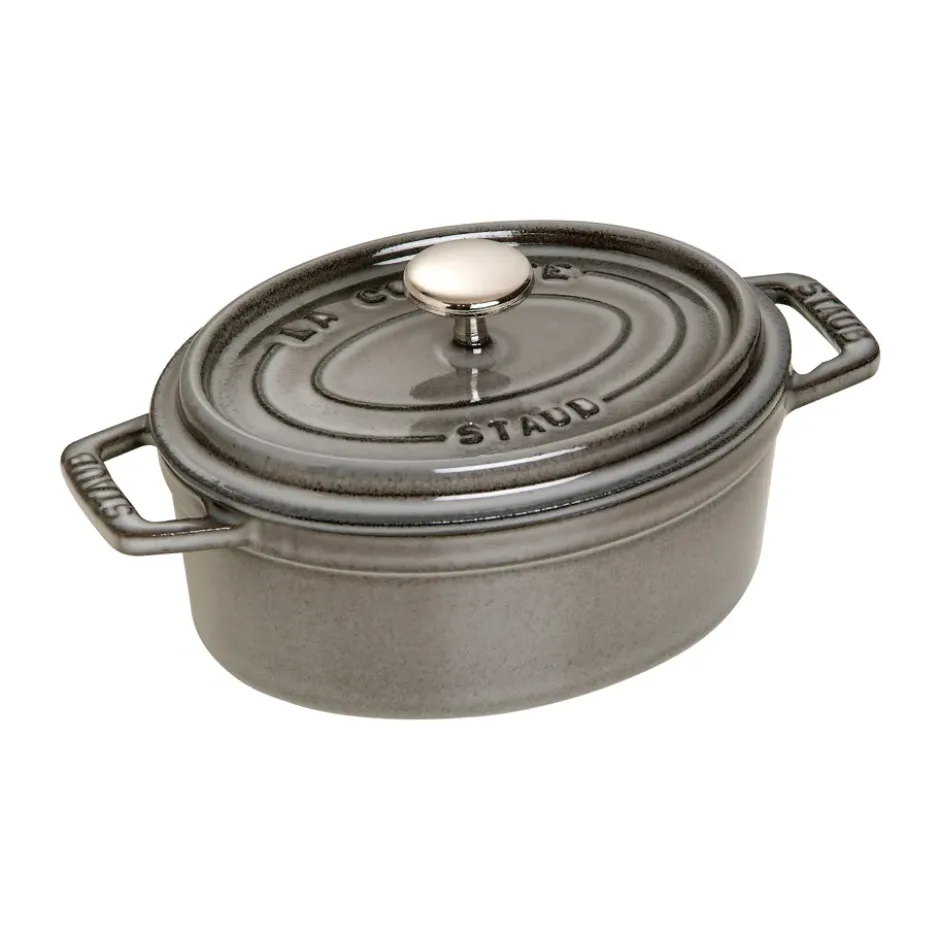 Staub La Cocotte oval gryta gjutjärn 0,6 L, Grafitgrå