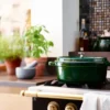 Staub La Cocotte oval gryta gjutjärn 6,7 L, Basilikagrön