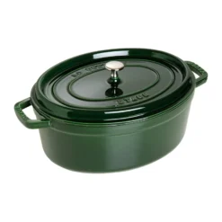 Staub La Cocotte oval gryta gjutjärn 6,7 L, Basilikagrön