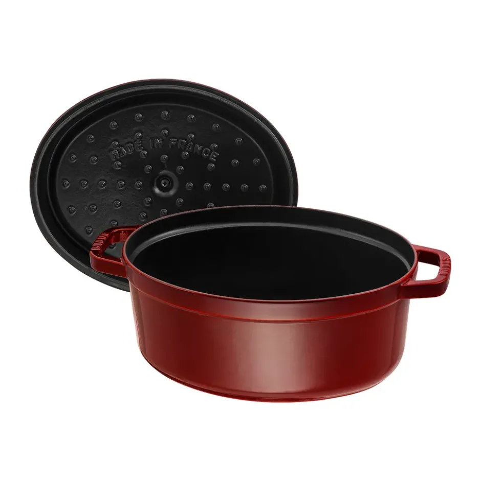 Staub La Cocotte oval gryta gjutjärn 6,7 L, Grenadinröd