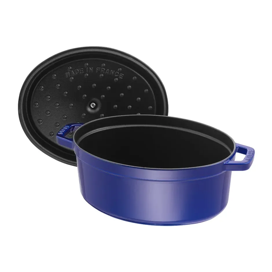 Staub La Cocotte oval gryta gjutjärn 6,7 L, Mörkblå