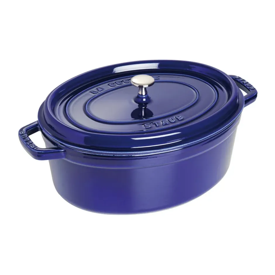 Staub La Cocotte oval gryta gjutjärn 6,7 L, Mörkblå