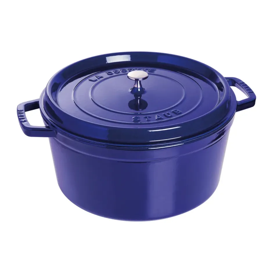 Staub La Cocotte rund gryta gjutjärn 8,4 L, Mörkblå