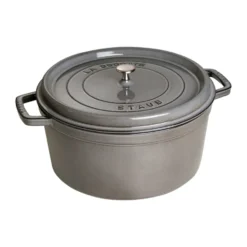 Staub La Cocotte rund gryta gjutjärn 8,4 L, Grafitgrå
