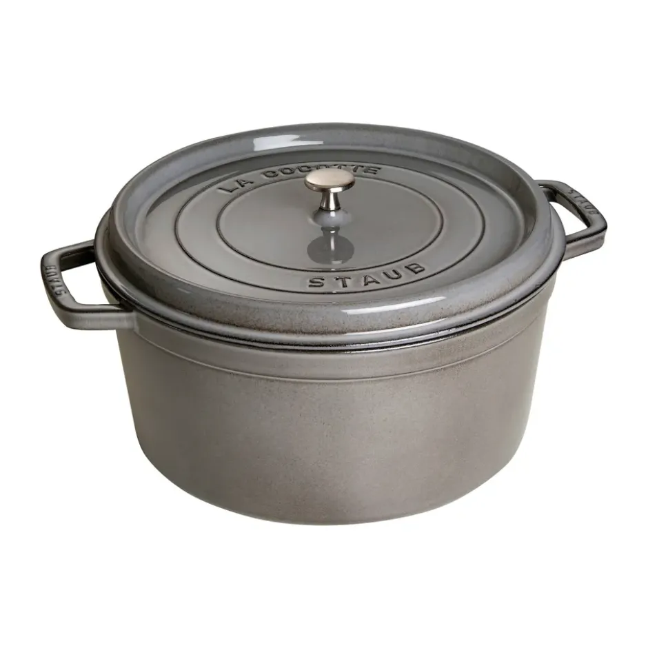 Staub La Cocotte rund gryta gjutjärn 8,4 L, Grafitgrå