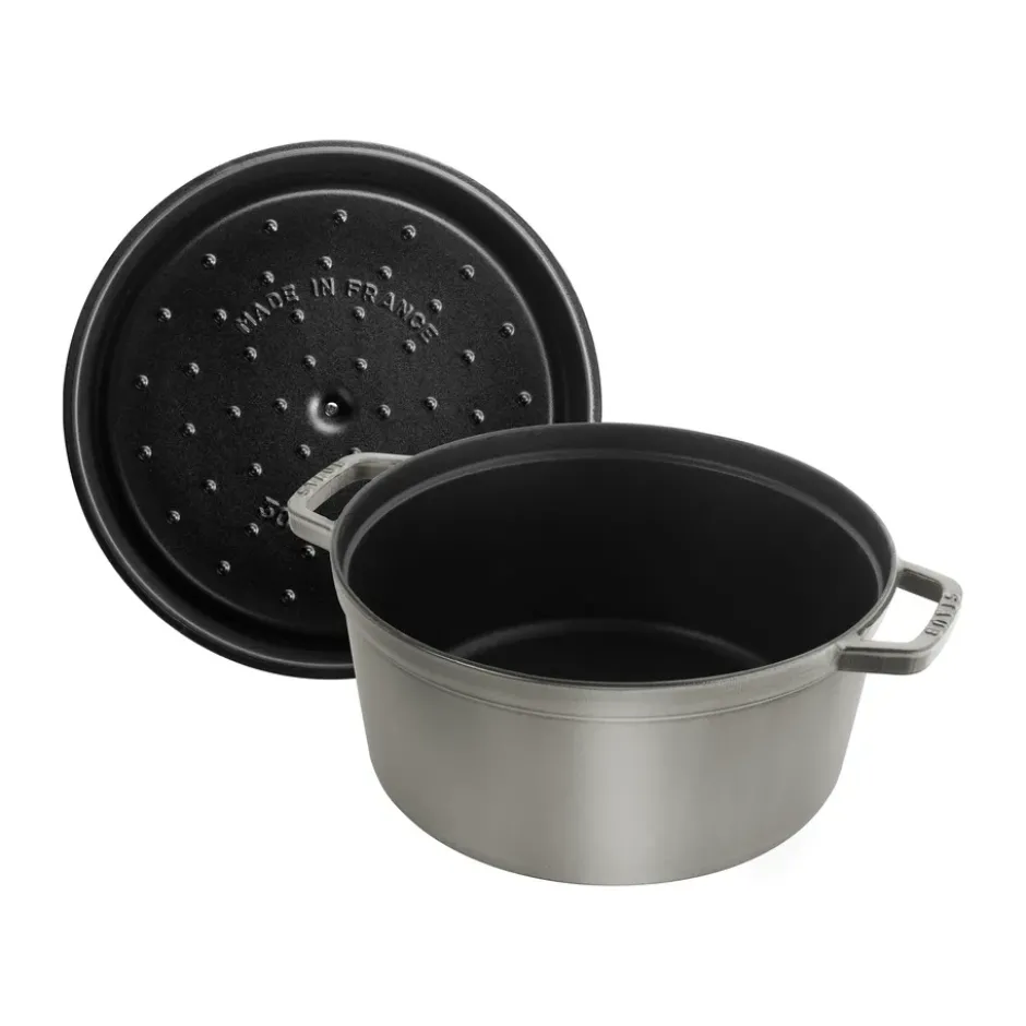 Staub La Cocotte rund gryta gjutjärn 8,4 L, Grafitgrå