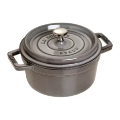 Staub La Cocotte rund gryta gjutjärn 2,6 L, Grafitgrå