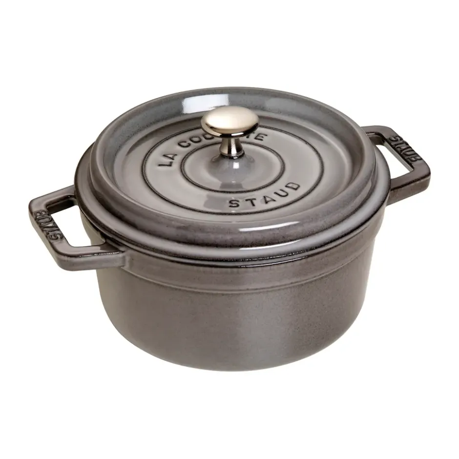 Staub La Cocotte rund gryta gjutjärn 2,6 L, Grafitgrå