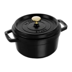 Staub La Cocotte rund gryta gjutjärn 2,2 L, Svart
