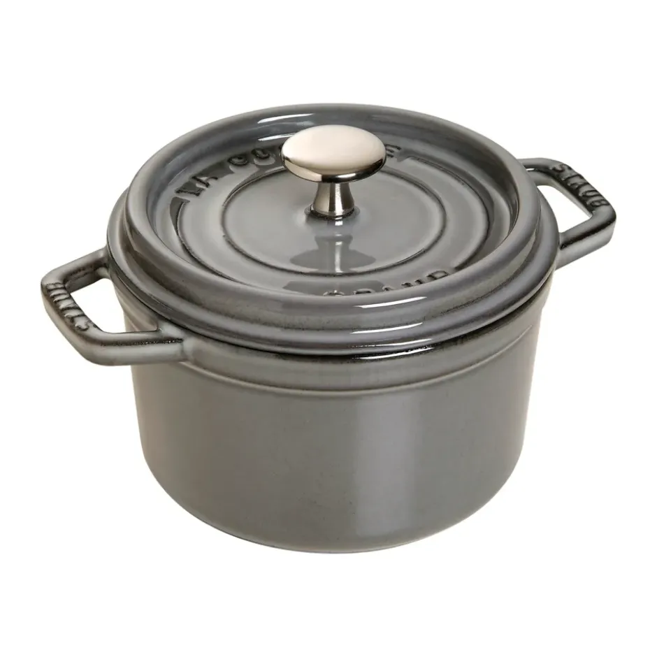 Staub La Cocotte rund gryta gjutjärn 1,2 L, Grafitgrå
