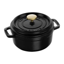 Staub La Cocotte rund gryta gjutjärn 0,8 L, Svart