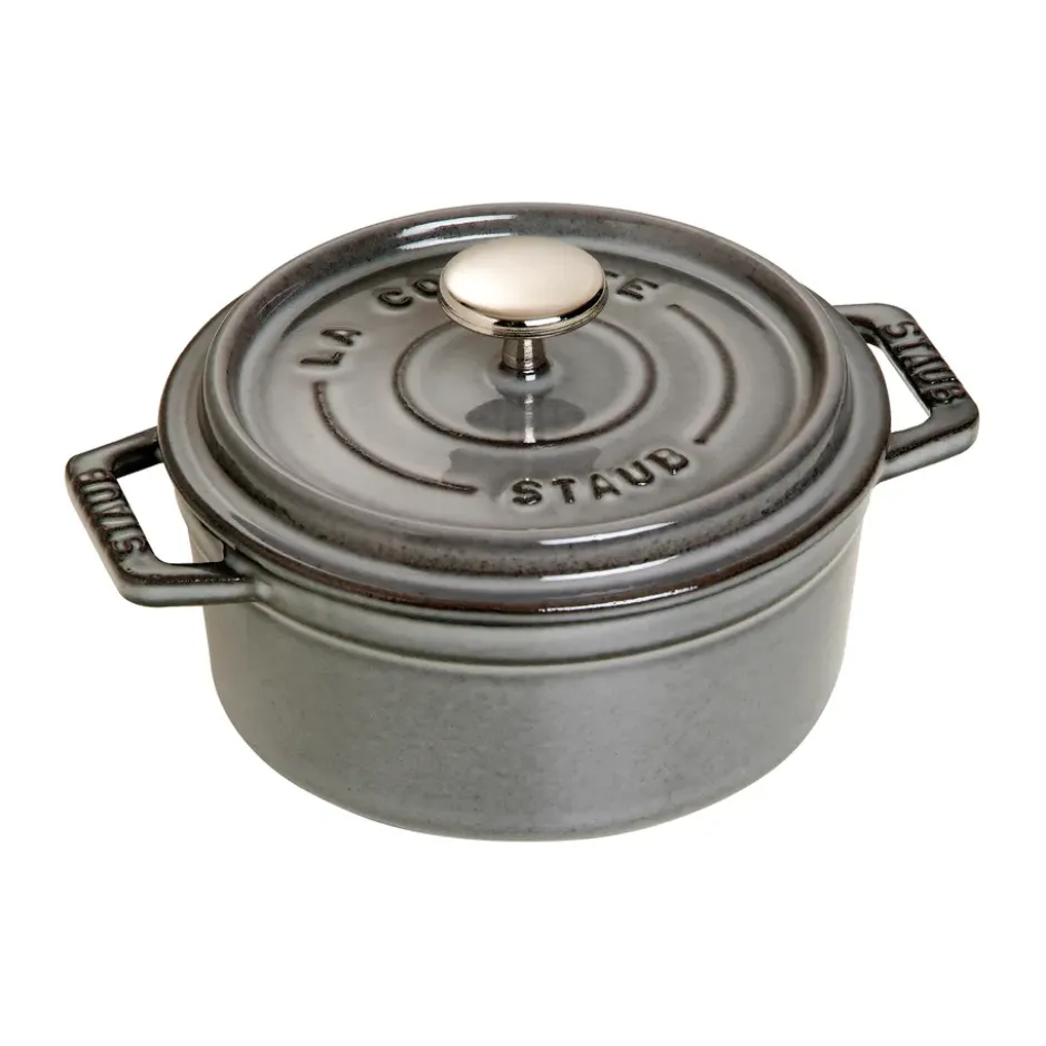 Staub La Cocotte rund gryta gjutjärn 0,4 L, Grafitgrå