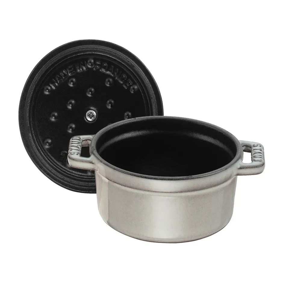 Staub La Cocotte rund gryta gjutjärn 0,4 L, Grafitgrå