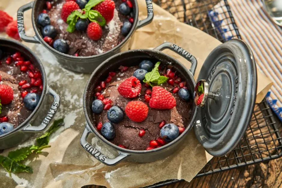 Staub La Cocotte rund gryta gjutjärn 0,4 L, Grafitgrå