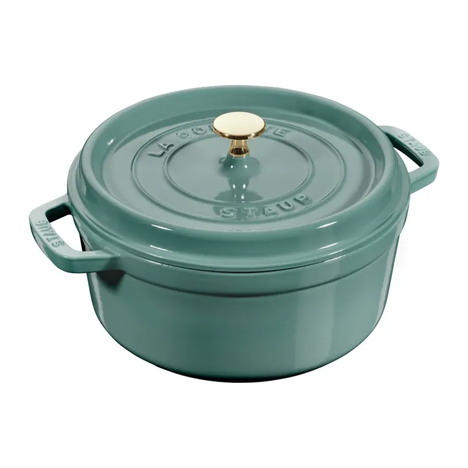 Staub La Cocotte rund gryta gjutjärn 3,8 L, Eukalyptus