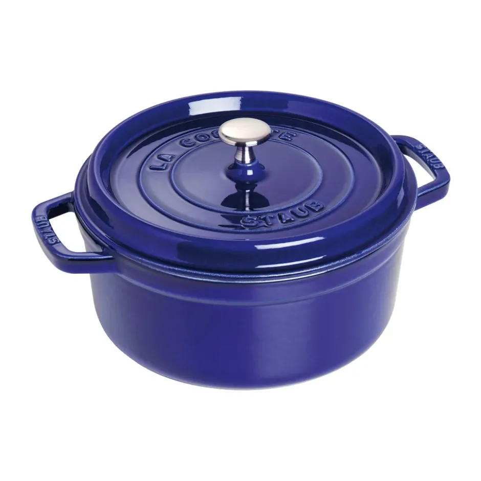 Staub La Cocotte rund gryta gjutjärn 2,6 L, Mörkblå