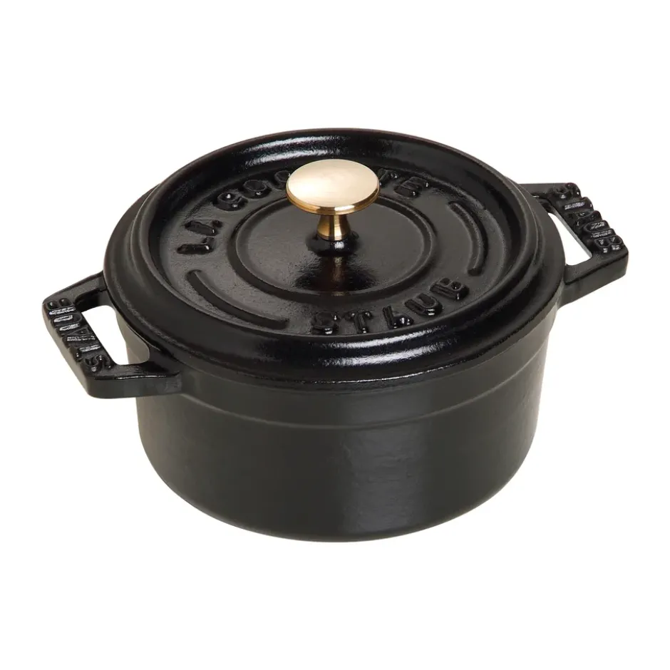 Staub La Cocotte rund gryta gjutjärn 0,25 L, Svart