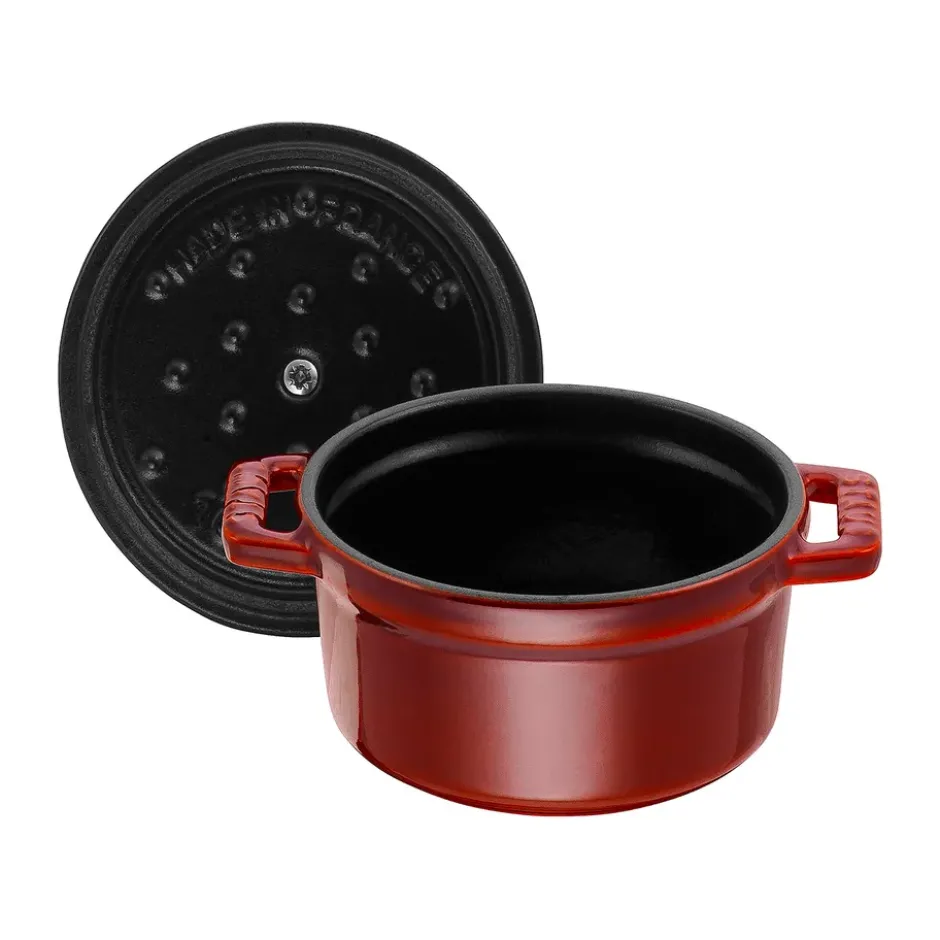 Staub La Cocotte rund gryta gjutjärn 0,25 L, Grenadinröd
