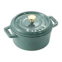 Staub La Cocotte rund gryta gjutjärn 0,25 L, Eukalyptus