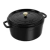 Staub La Cocotte rund gryta gjutjärn 8,4 L, Svart