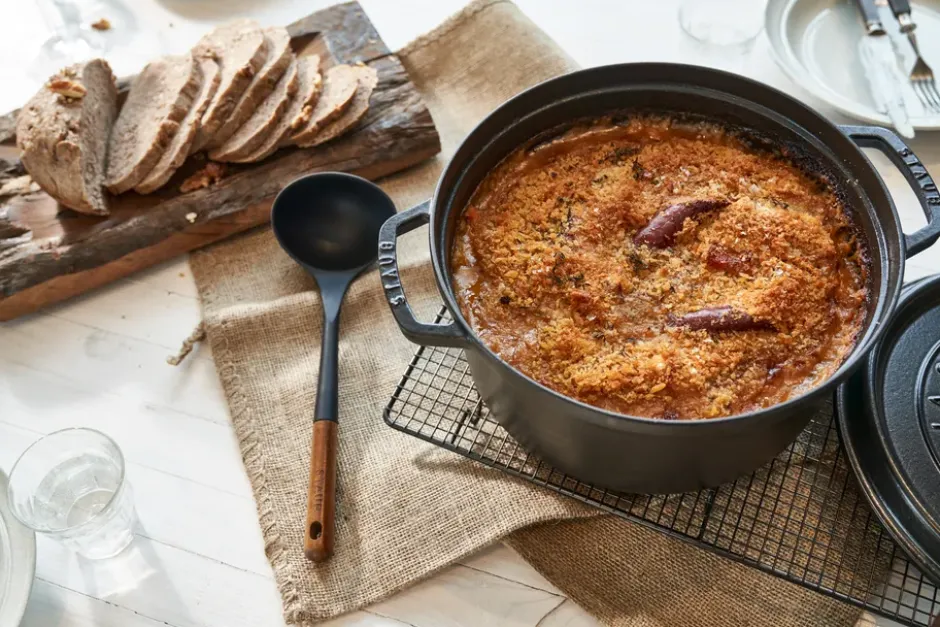 Staub La Cocotte rund gryta gjutjärn 12,6 L, Svart