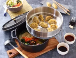 Staub ånginsats gryta Ø26 cm, Rostfritt stål
