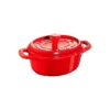 Staub oval minigryta 0,2 l, röd