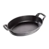 Staub oval ugnsform gjutjärn 24 cm, Grafitgrå